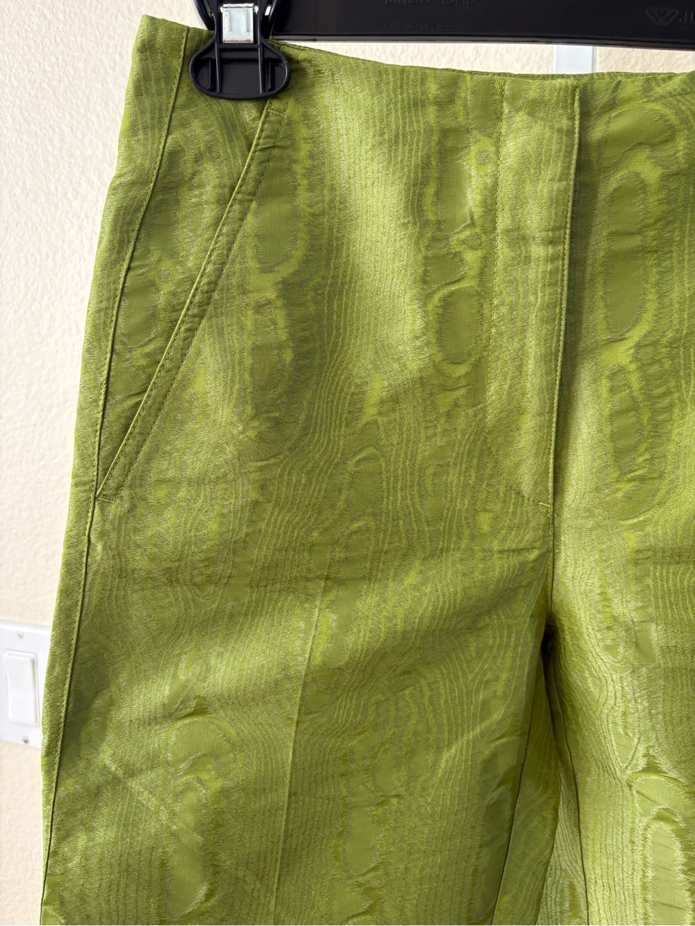 NWOT - COS Moire-Pattern Trousers in Green - Size 2 - Picture 8 of 9